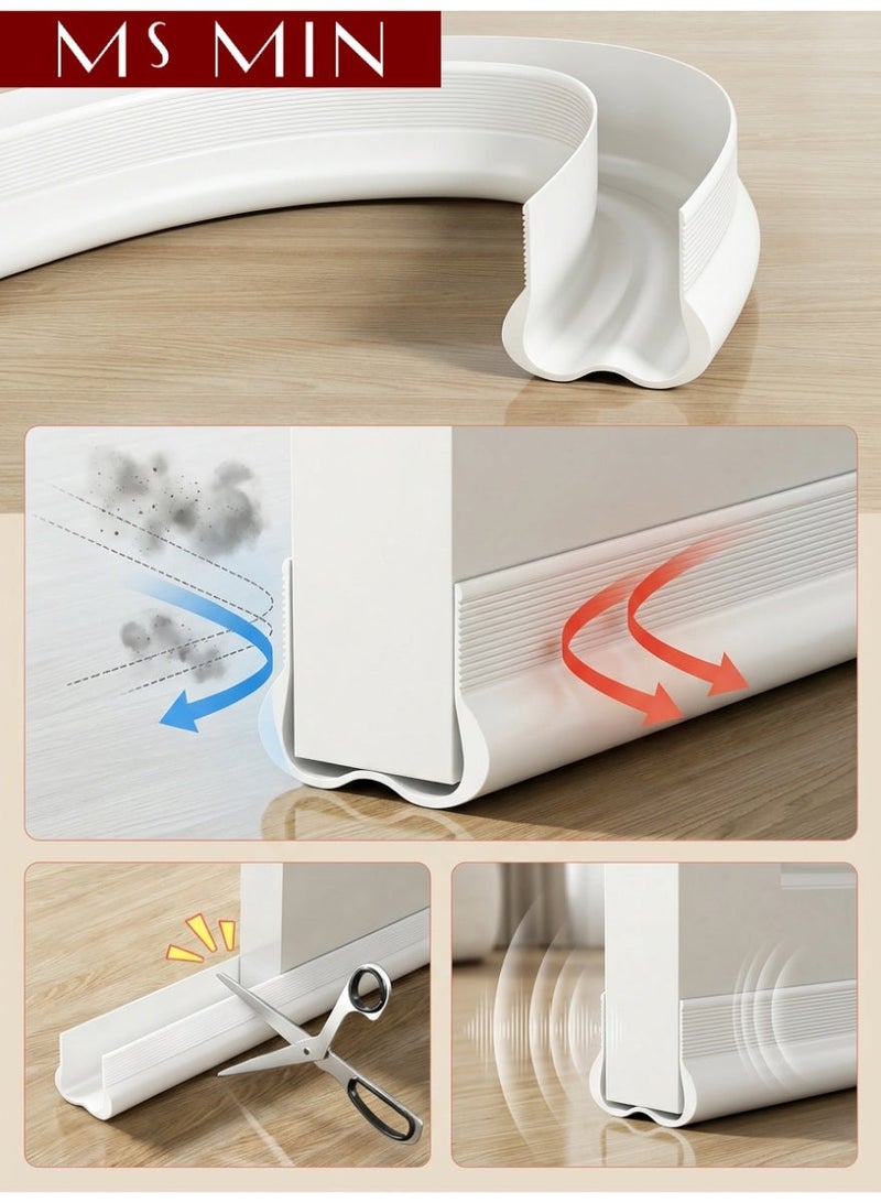 MS MIN 93 cm Snap-On Door Draft Stopper, Under Door Seal with Double-Cavity Design, Noise & Dust Blocker, Fits 3.5–4.6 cm Doors, Easy Installation (Grey) - Image 3